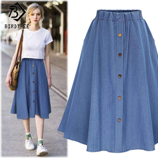 Denim Long Skirt