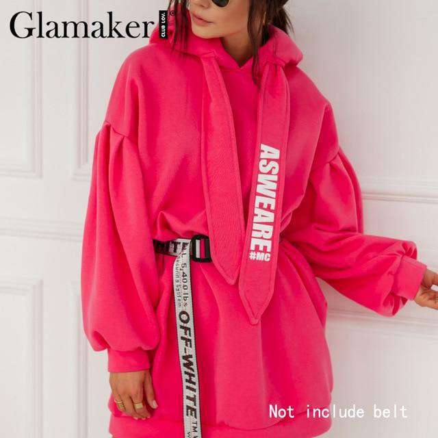 Glamaker Purple loose sweatshirt hoodies