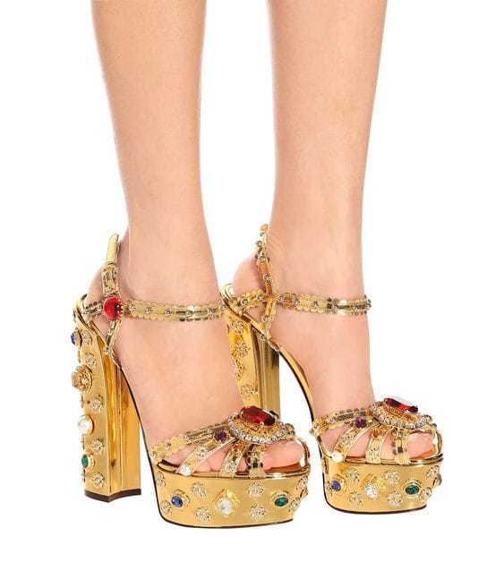 Gold Mirror High Heel Sandals