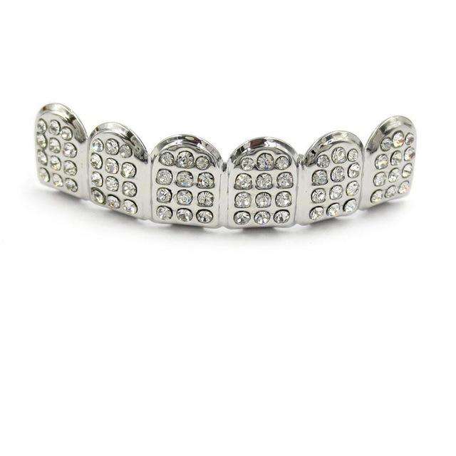 Gold Teeth Grill Set Hip Hop Bling Jewelry Iced Out