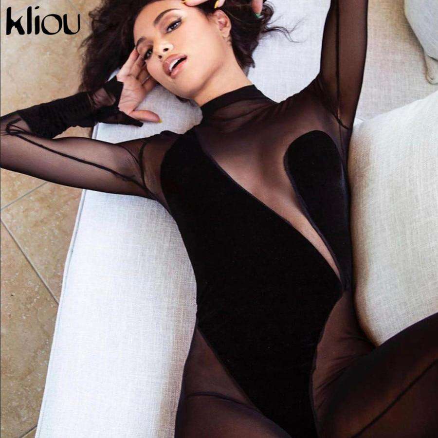 Kliou Mesh Fleece Bodysuits