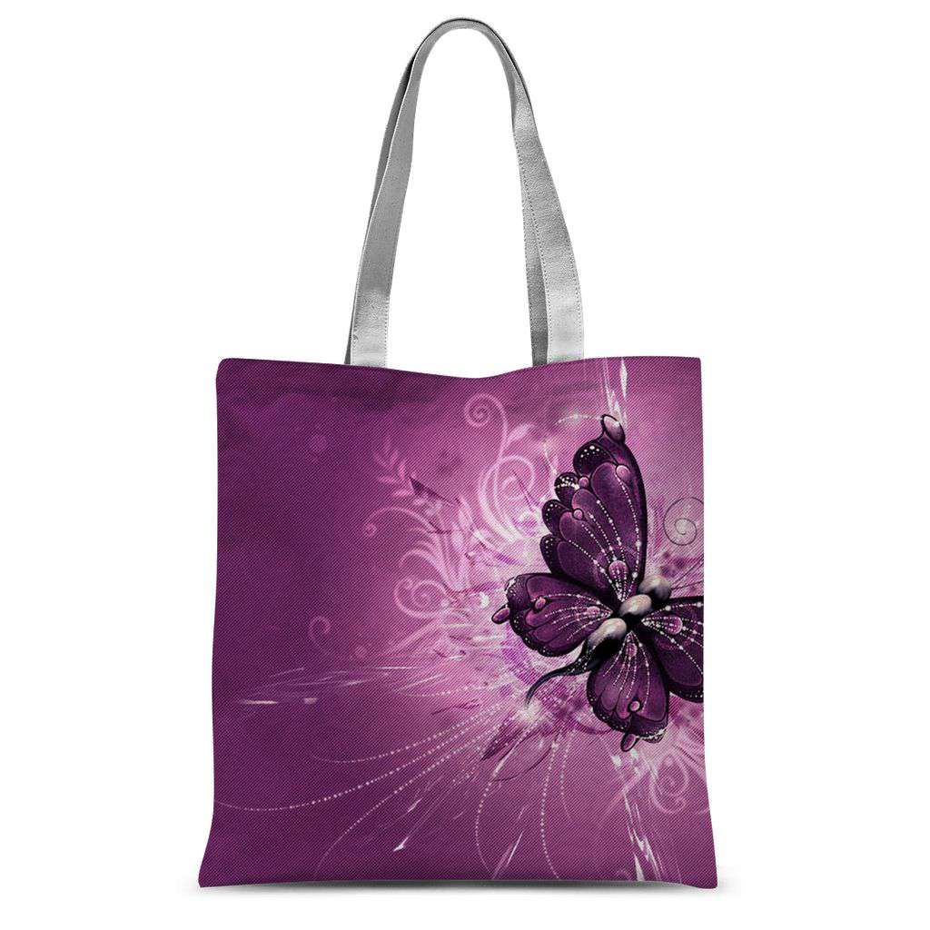 Lila Butterfly Sublimation Tote Bag