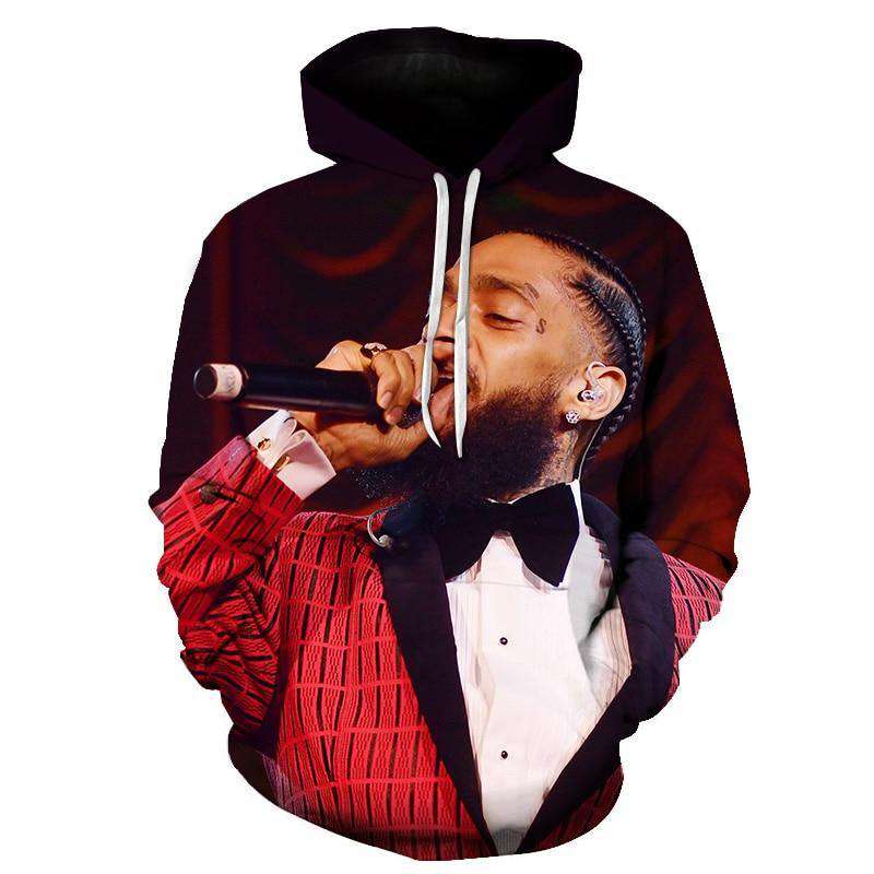 Nipsey Hussle Hoodies 3D Print Casual Sweatshirts Hot Sale Harajuku Long Sleeve Clothes 2019 Kpop Hooded Tops Plus Size 1