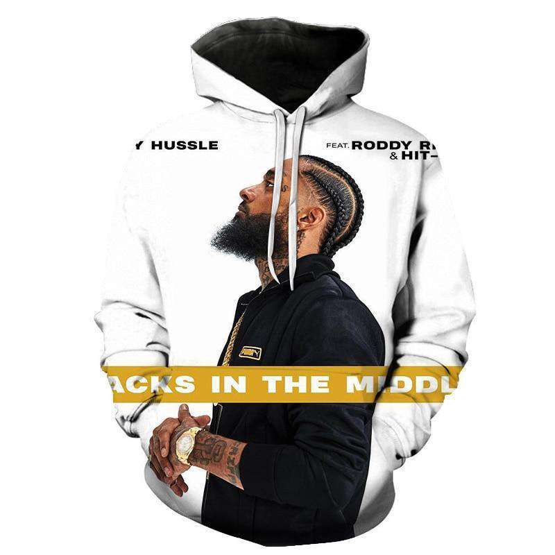 Nipsey Hussle Hoodies 3D Print Casual Sweatshirts Hot Sale Harajuku Long Sleeve Clothes 2019 Kpop Hooded Tops Plus Size 1