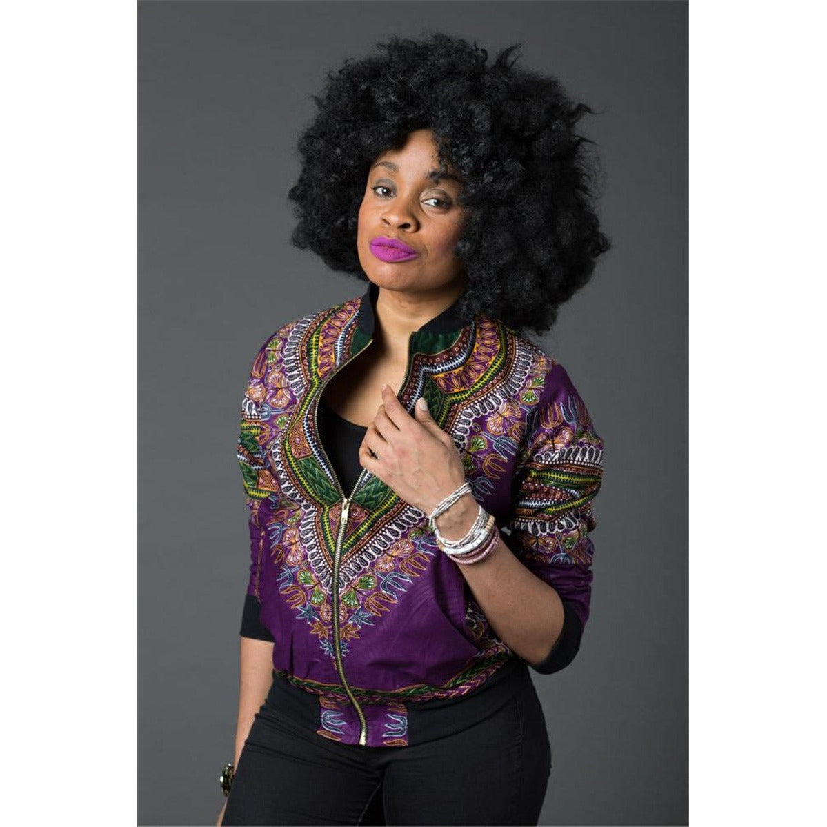 Traditional African Print Ankara Bomber Jacket