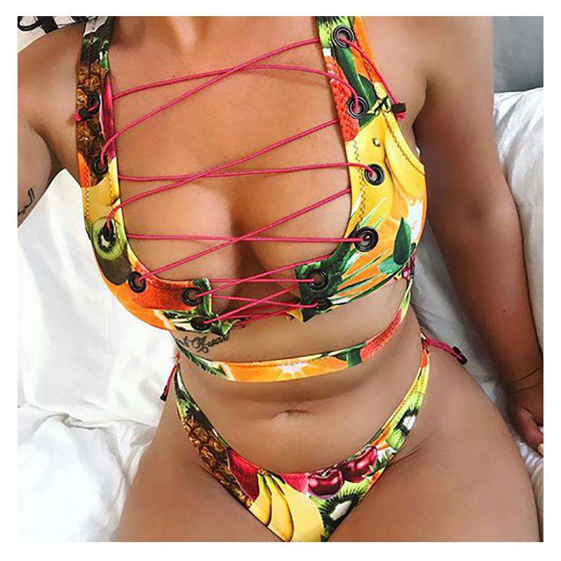 Sexy Bandage Bikini Set Women