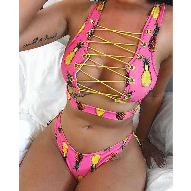 Sexy Bandage Bikini Set Women