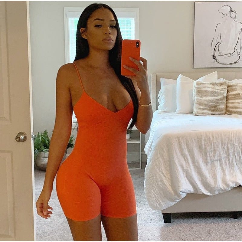 Skinny V-neck jumpsuit